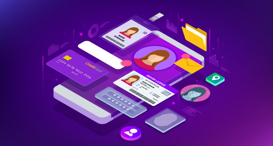 vector illustration for personal identity recognition and access authentication