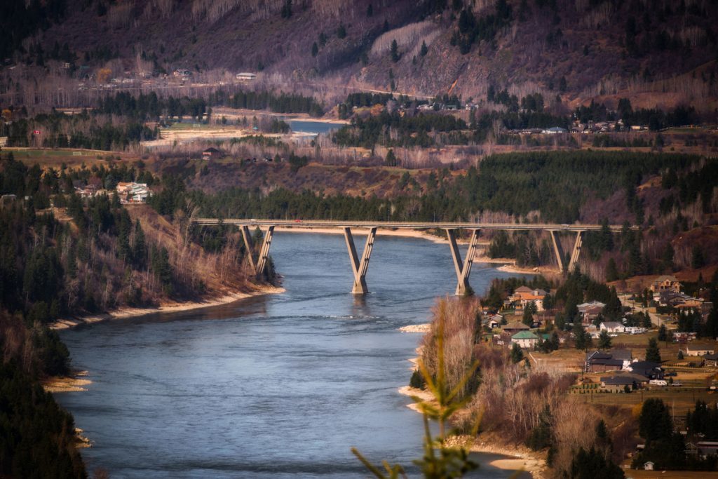 Bridge over the Columbia River in Castlegar, BC.