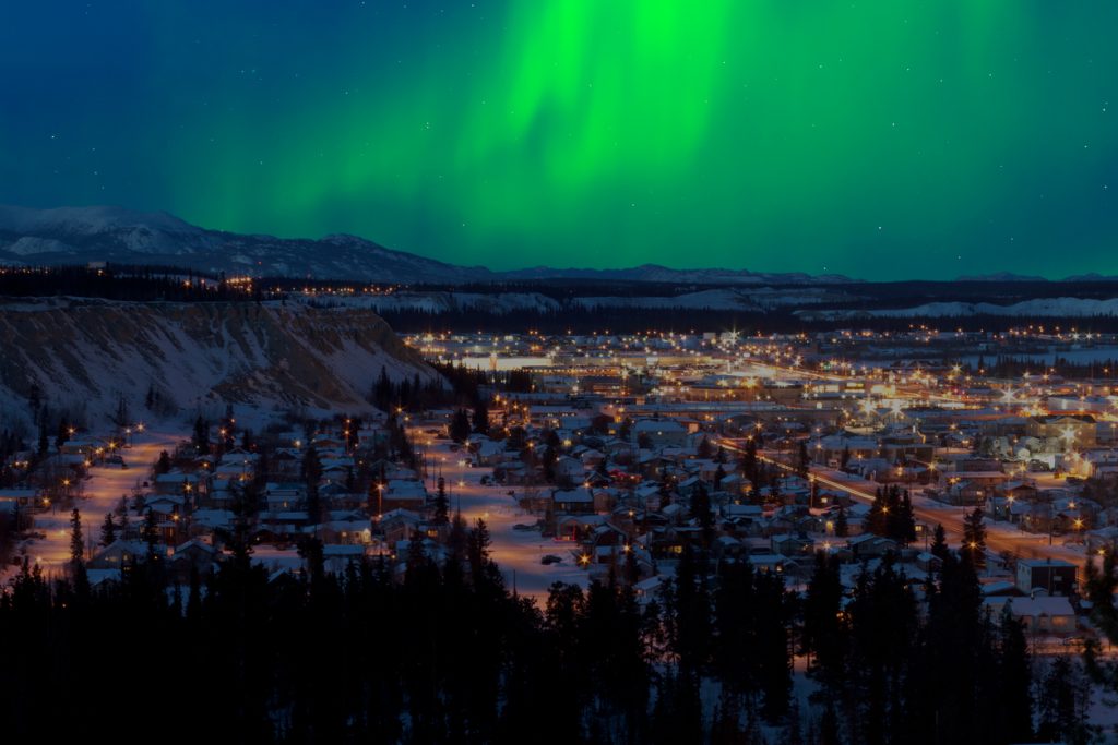 Northern lights over Whitehorse