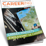 ceric-careering-landing-winter-2022 Careering magazine cover with cover line "Career Mindsets" over top of person holding map and compass.