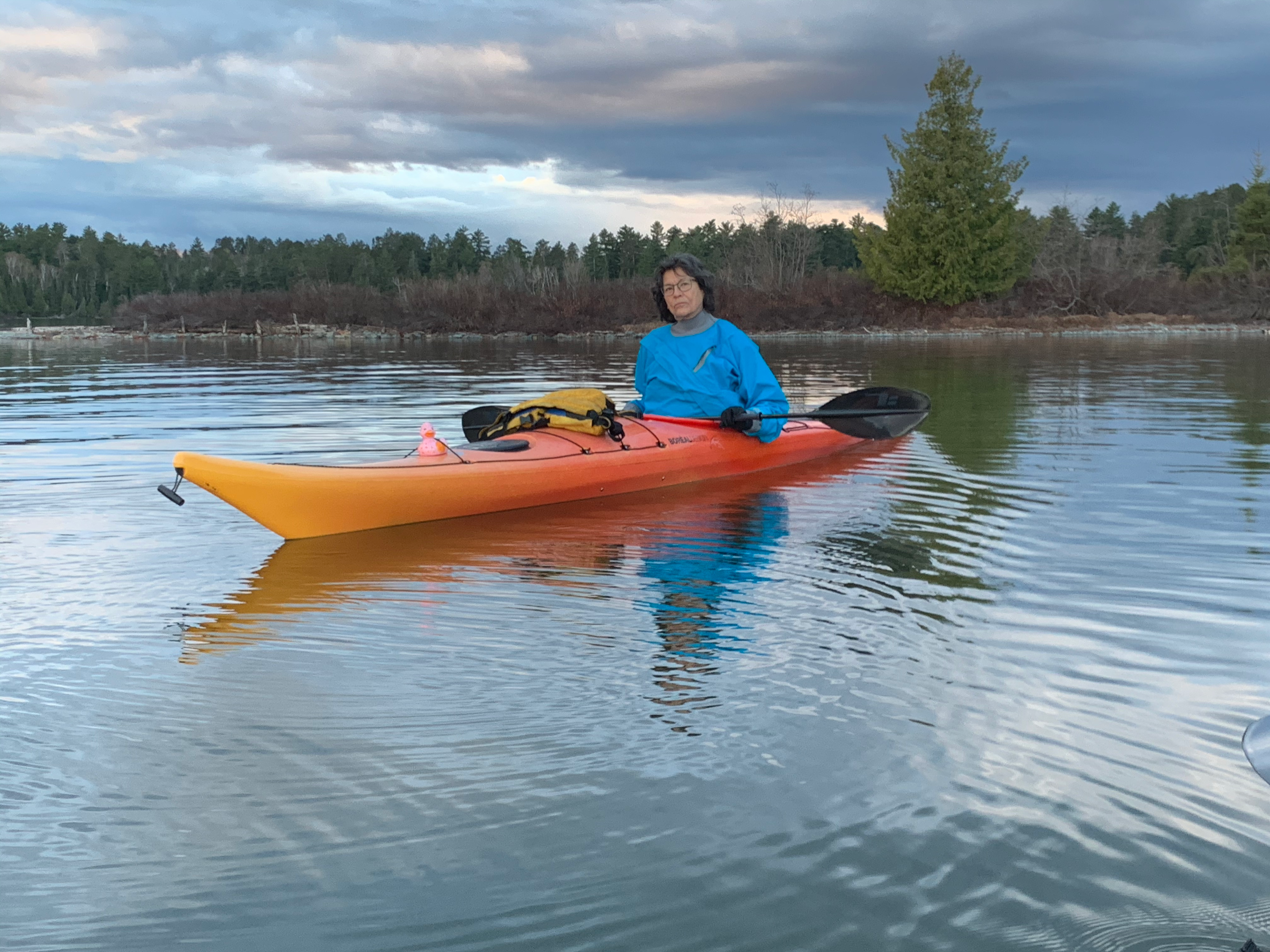 Victoria Grant in a canoe.