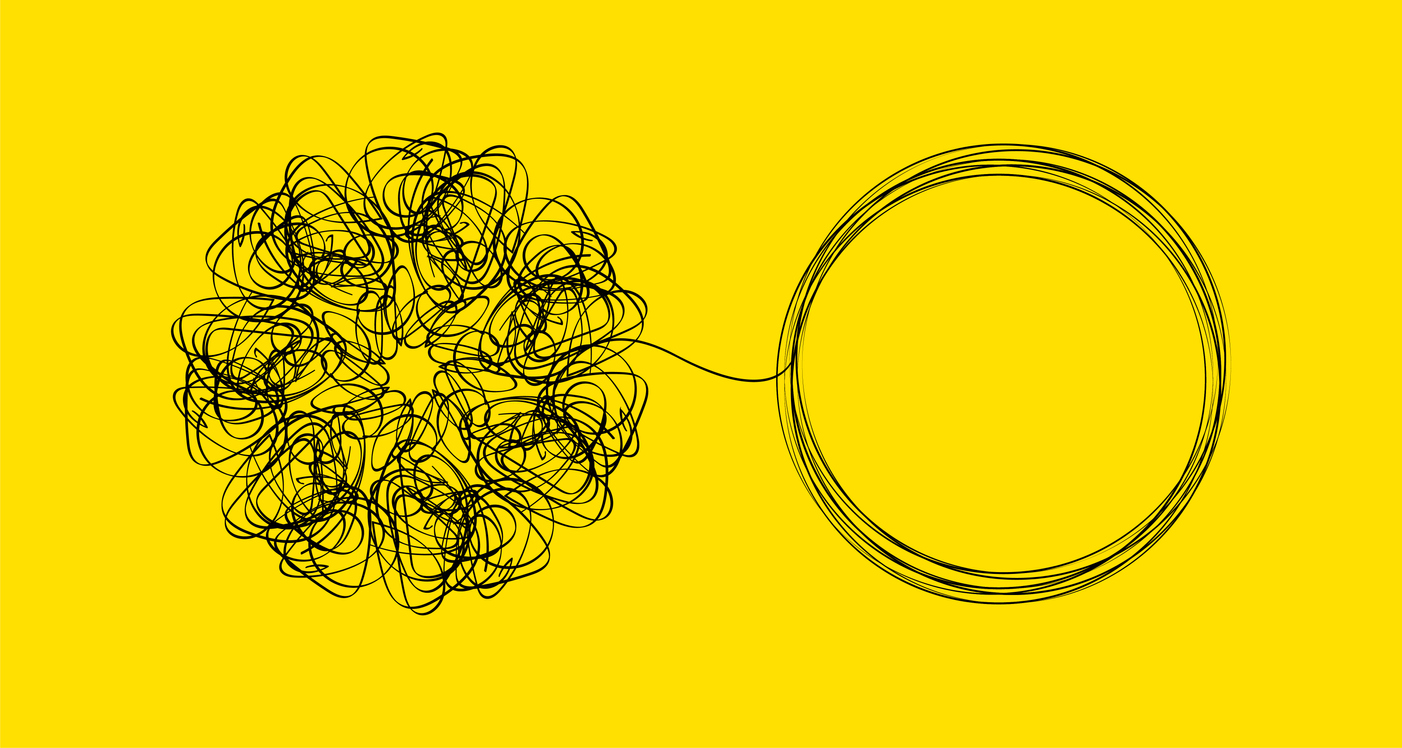 Tangle and untangle concept.