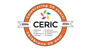 Celebrating 20 years crest around the CERIC logo - celebrons 20 ans CERIC